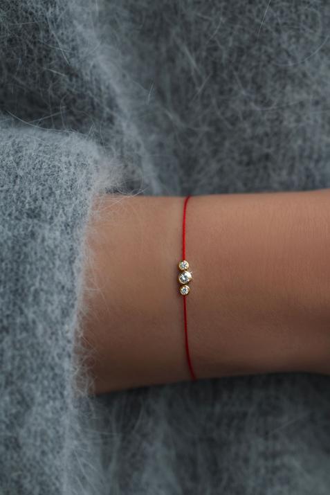 Bracelet fil avec diamant 0.20 carat en serti clos or rose - Redline - 0++