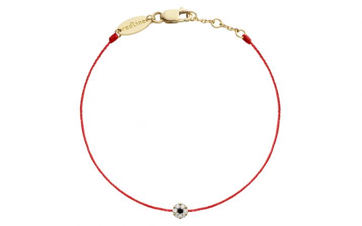 Bracelet fil avec des diamants blancs et diamant noir en serti invisible or jaune - Redline - 0++