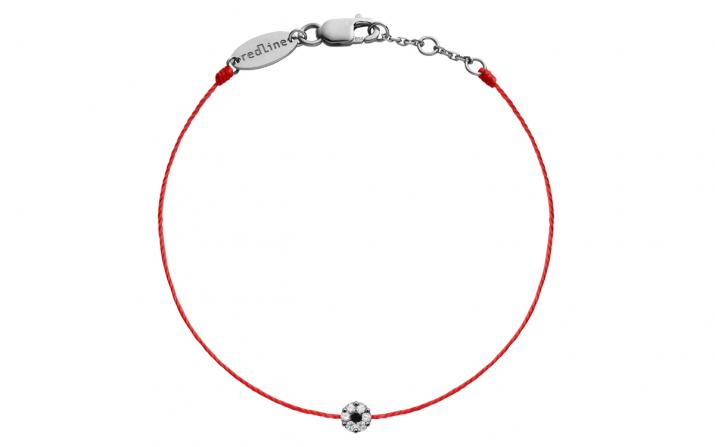 Bracelet fil avec des diamants blancs et diamant noir en serti invisible or noir - Redline - 0++