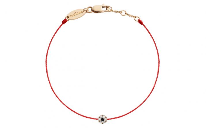 Bracelet fil avec des diamants blancs et diamant noir en serti invisible or rose - Redline - 0++