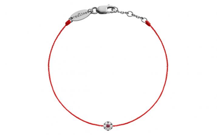 Bracelet fil avec diamants blancs et saphir rose or noir - Redline - 0++