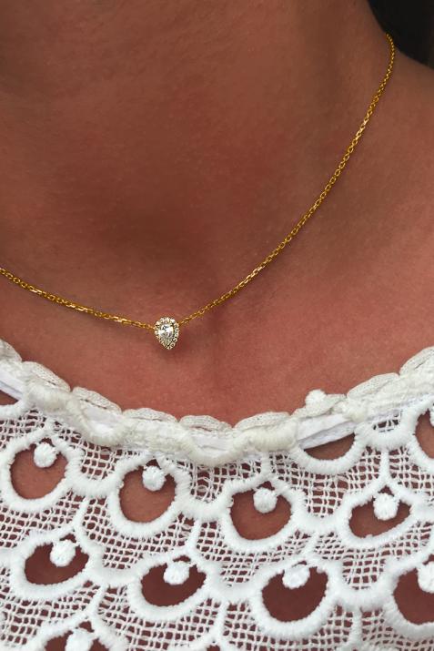 Collier chaîne avec diamants 0.43 carats en or jaune - Redline - 0++