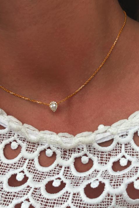 Collier chaîne avec diamants 0.43 carats en or rose - Redline - 0++