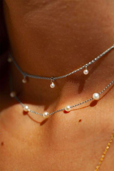 Collier Milakoya sur or blanc et perles - Redline - 0++