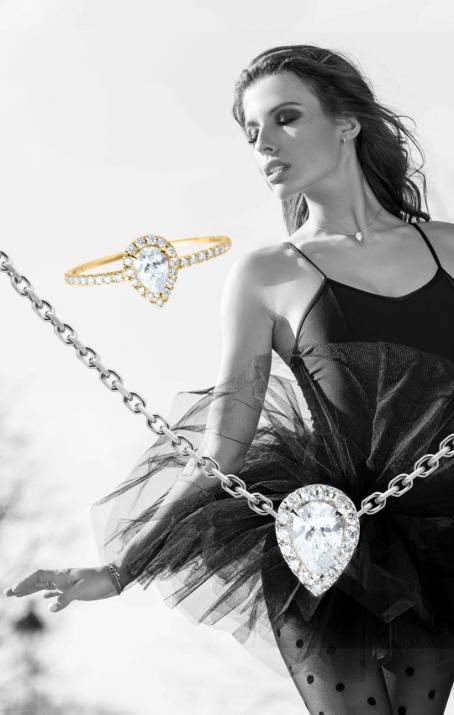 Collier chaîne avec diamants 0.43 carats en or blanc - Redline - 0++