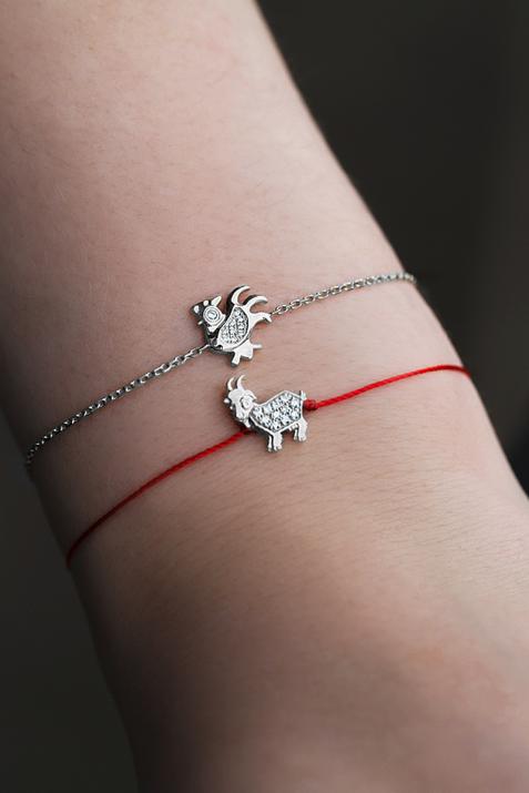 Bracelet fil chèvre or blanc pavé diamant - Redline - 0++
