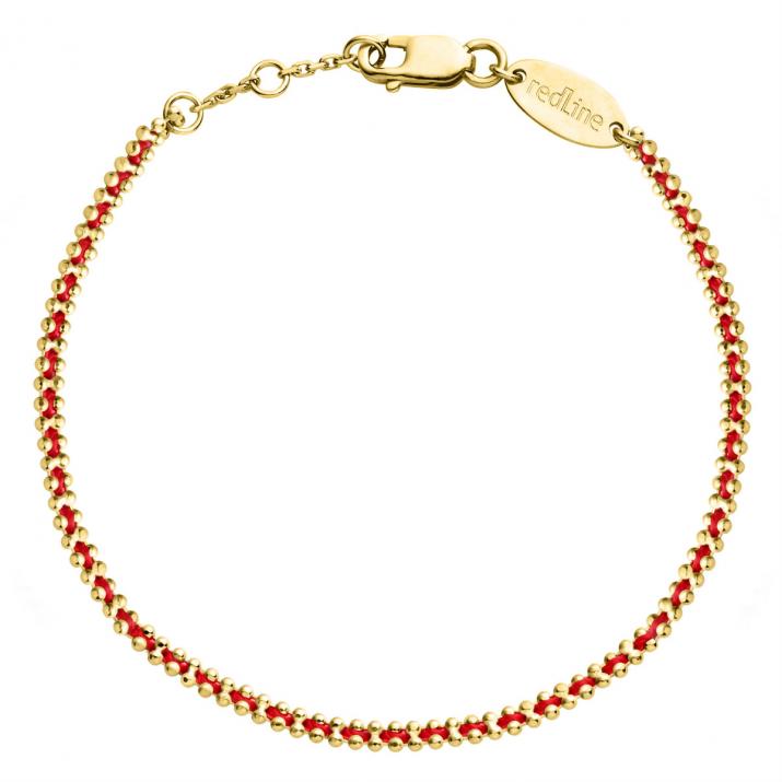 Bracelet enfant fil et chaîne entrelacés or jaune - Redline - 0++