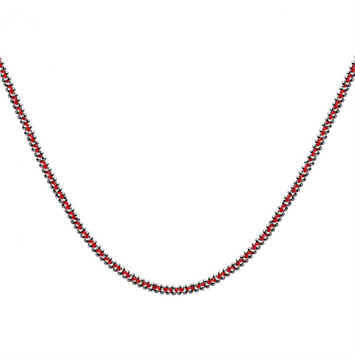 Collier fil et chaîne entrelacés en or noir - Redline