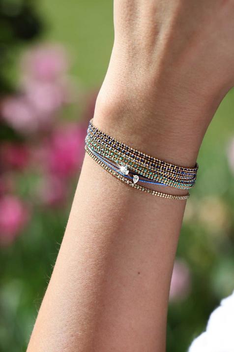 Bracelet multifil fermoir en or jaune - Redline - 0++