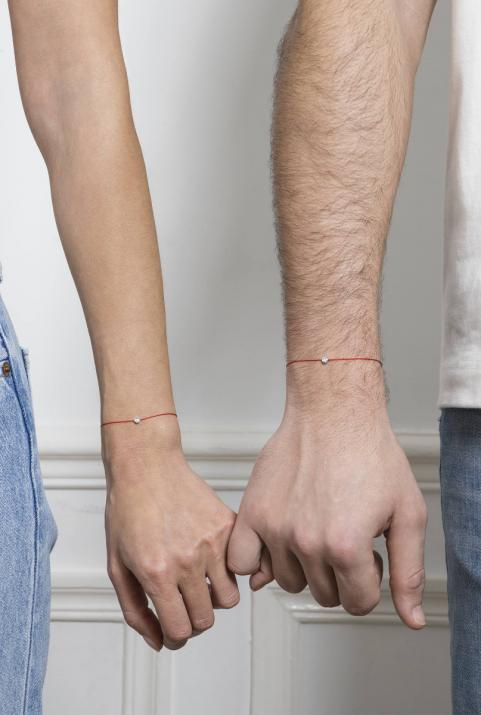 Bracelet fil avec diamant 0.10 carat serti clos or blanc - Redline - 0++