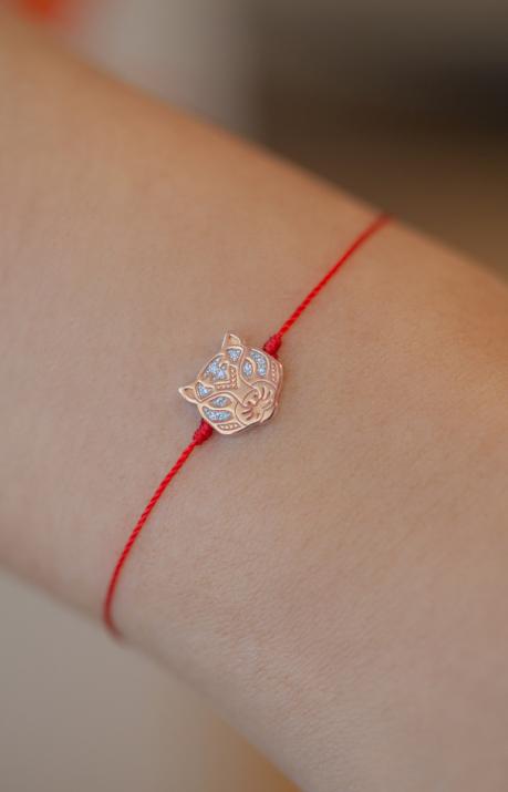 Bracelet fil Lucky Tiger en or rose - Redline - 0++