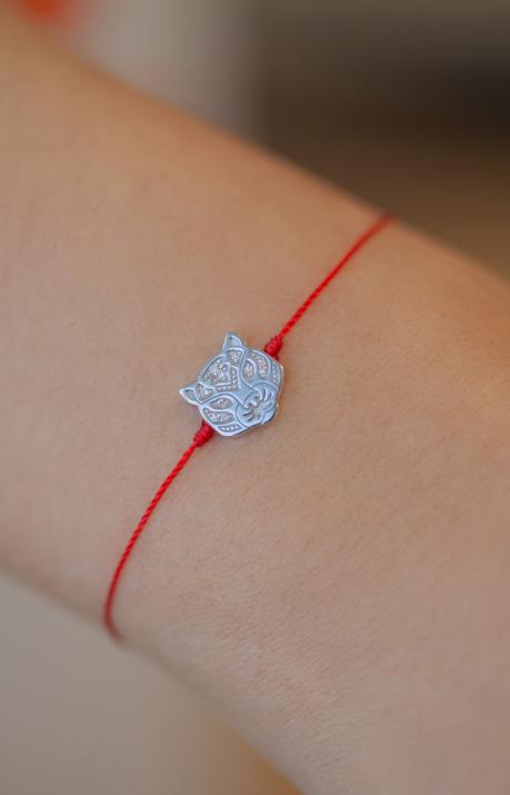 Bracelet fil Lucky Tiger en or blanc - Redline - 0++