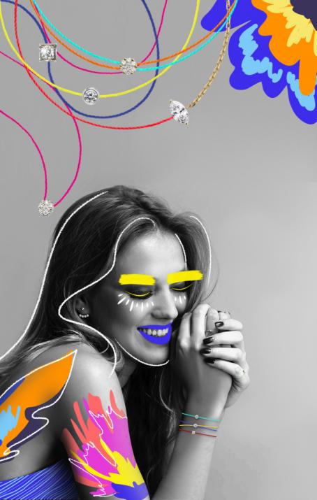 Bracelet fil et chaîne avec diamant marquise 0.20 carat en serti griffe or blanc - Redline - 0++