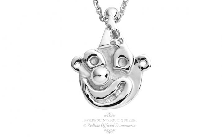 Collier Chaîne Femme avec 0.05ct Diamant Rond en Or Blanc Pavé - Redline