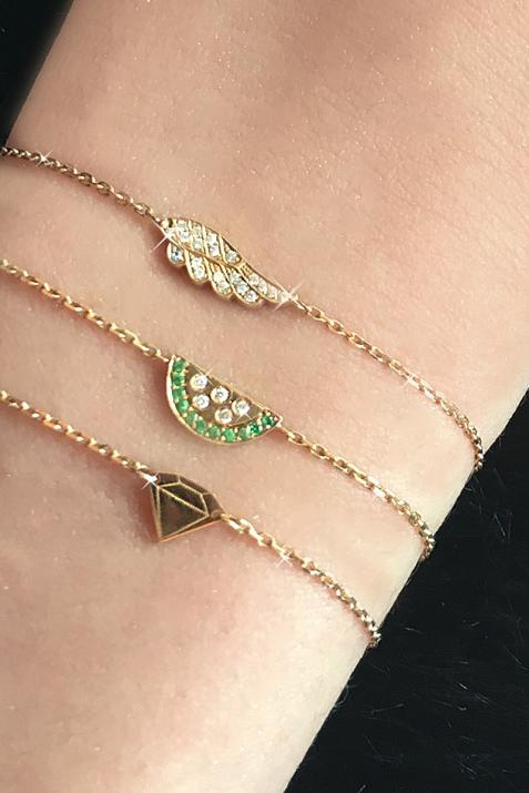 Bracelet chaîne diamant en or jaune pavé diamant - Redline - 0++