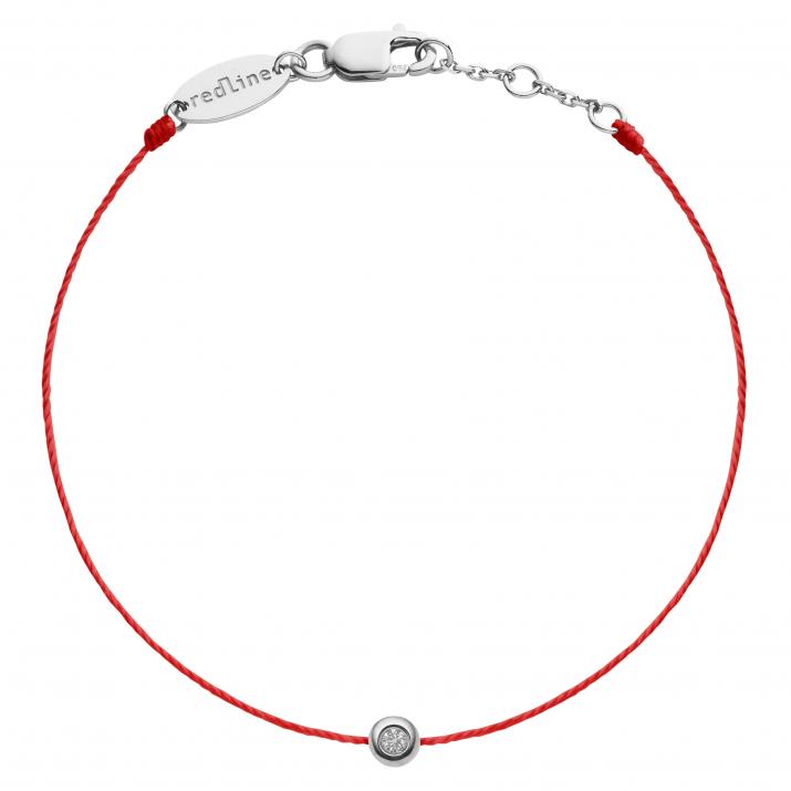 Bracelet fil avec diamant 0.02 carat en serti clos or blanc - Redline - 0++