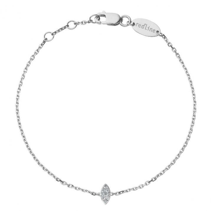 Bracelet chaîne avec diamant 0.05 carat serti griffe or blanc - Redline