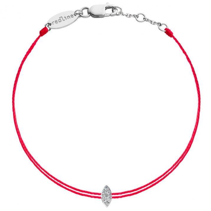 Bracelet fil avec diamants 0.05 carat en serti griffe or blanc - Redline - 0++