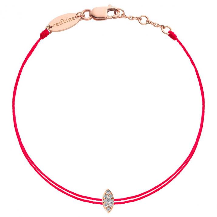 Bracelet fil avec diamants 0.05 carat en serti griffe or rose - Redline - 0++