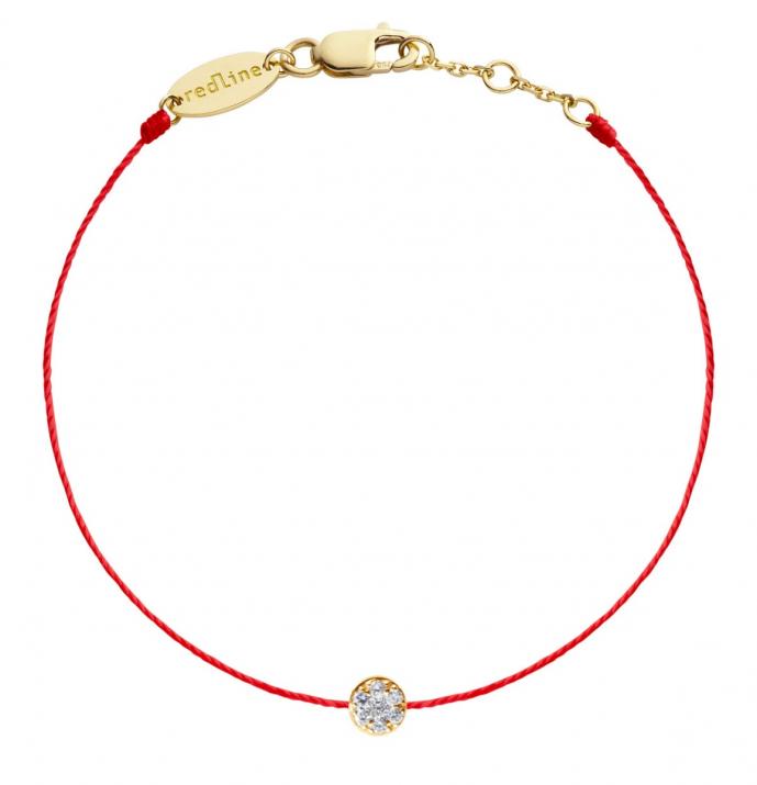 Bracelet fil avec diamant 0.05 carat en serti griffe or jaune - Redline - 0++