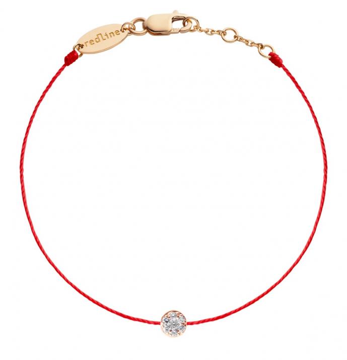 Bracelet fil avec diamant 0.05 carat en serti griffe or rose - Redline - 0++