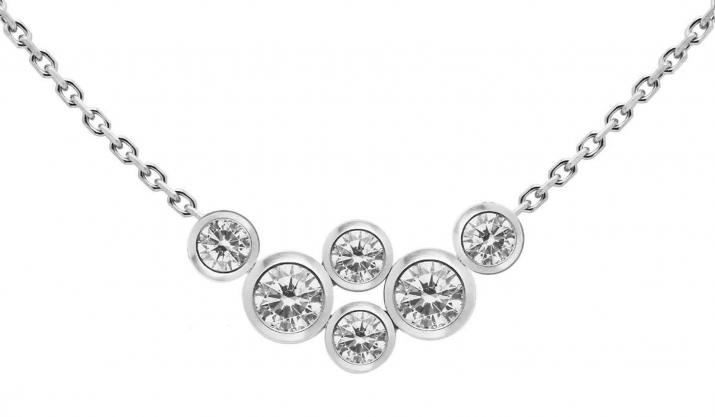 Collier chaîne avec diamants 0.40 carat en serti clos or blanc - Redline - 0++