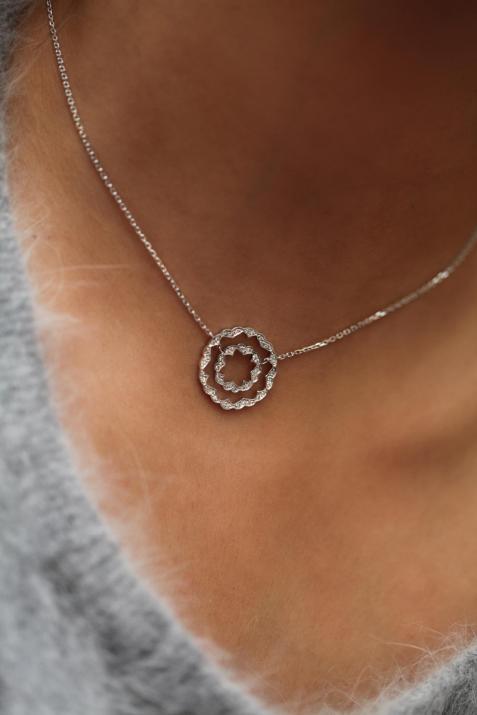 Collier Chaîne Femme avec 0.20ct Diamant en Or Noir Pavé - Redline - 0++