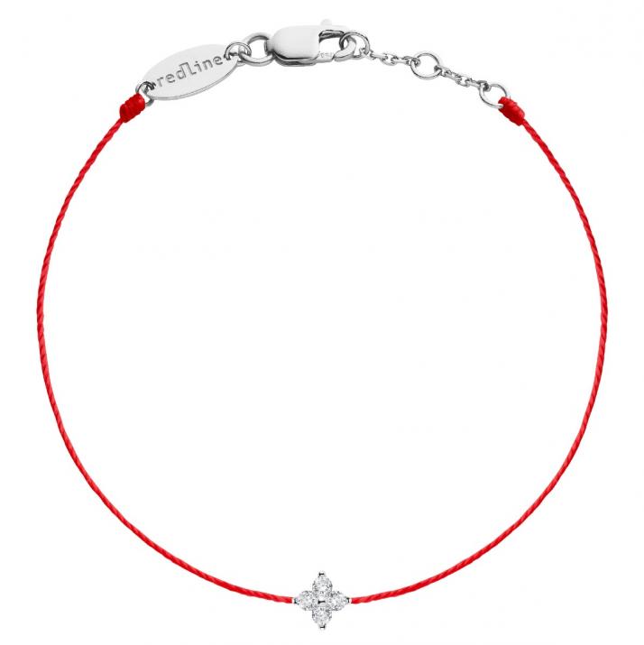 Bracelet fil étoile avec 4 diamants or blanc - Redline - 0++