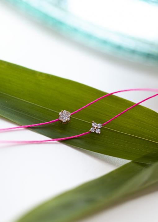 Bracelet fil étoile avec 4 diamants or rose - Redline - 0++