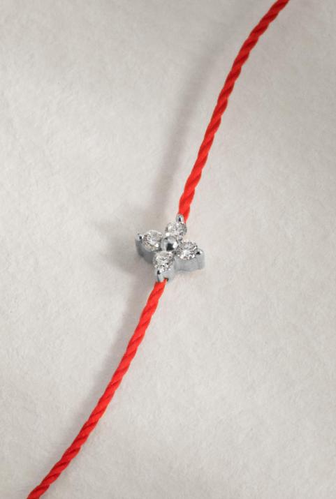 Bracelet fil étoile avec 4 diamants or blanc - Redline - 0++