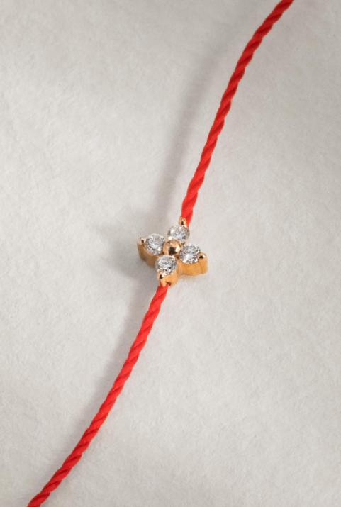 Bracelet fil étoile avec 4 diamants or jaune - Redline - 0++