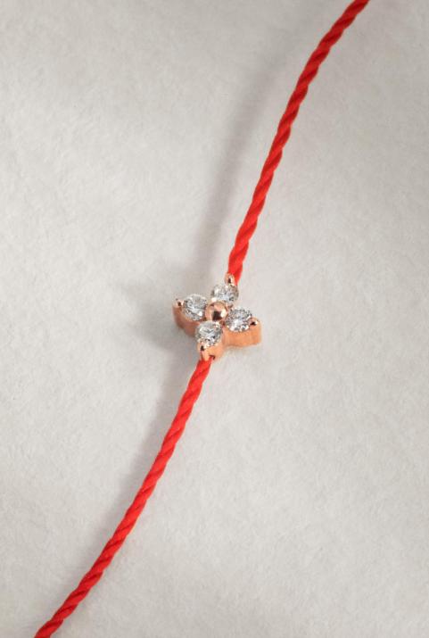 Bracelet fil étoile avec 4 diamants or rose - Redline - 0++