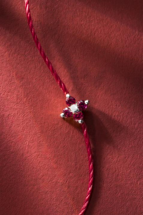 Bracelet Fil Shiny Rubis  Or Blanc - Redline - 0++