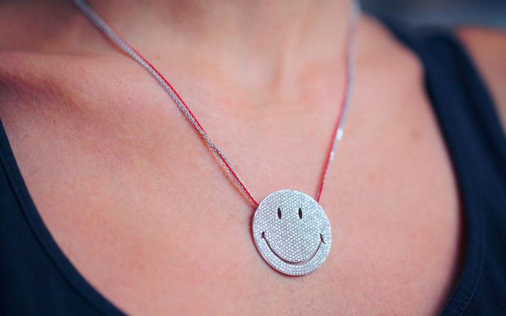 Collier Chaîne Femme avec 1.91ct Diamant Rond en Or Blanc Pavé - Redline - 0++