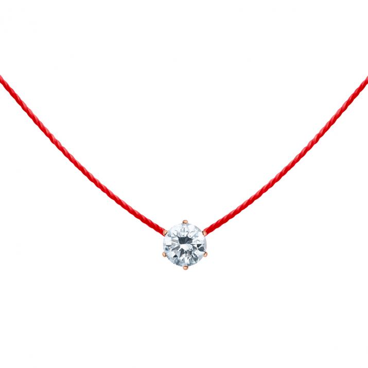 Collier fil diamant So Absolu en or rose - Redline