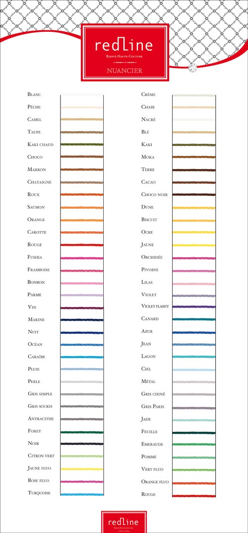 LE NUANCIER REDLINE couleur de fils REDLINE