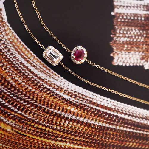 Bracelet chaine or fine diamant redline