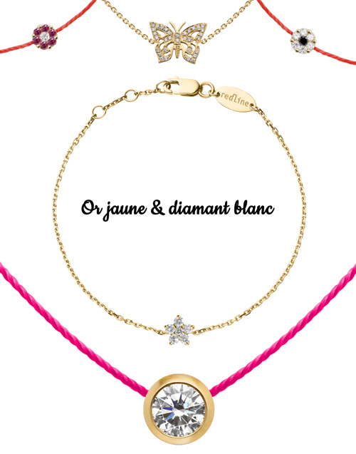 Redline or jaune et diamant blanc