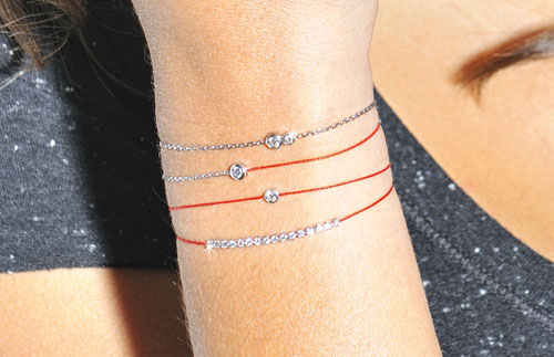 redline bracelet diamant sur fil rouge