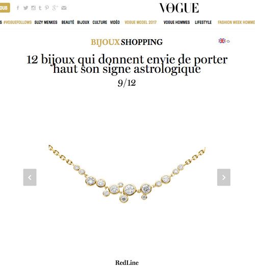 Redline a l’honneur dans Vogue Bijoux !