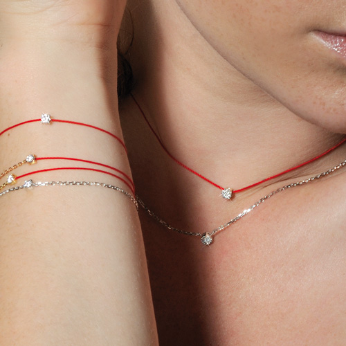 bracelet fil rouge avec diamant