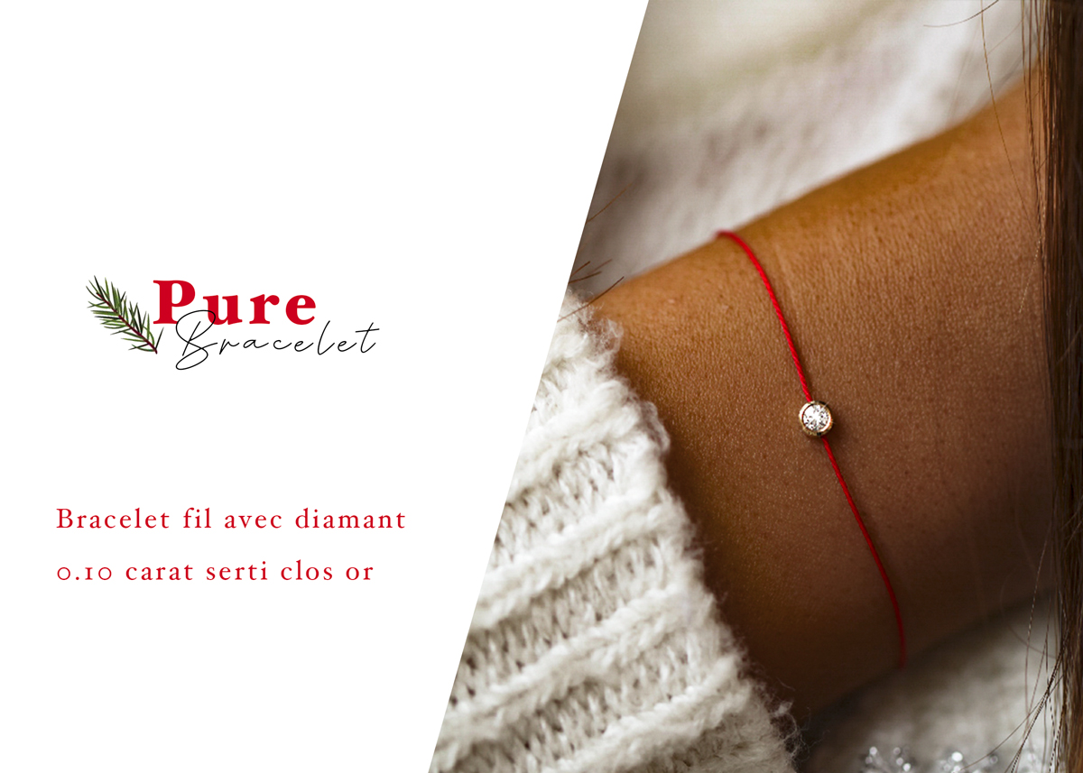 Offrez le cadeau luxe femme pas cher parfait, un bracelet fil avec un gros diamant porte-bonheur
