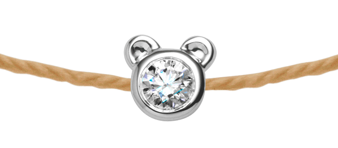 Bracelet mini pure bear diamant sur fil