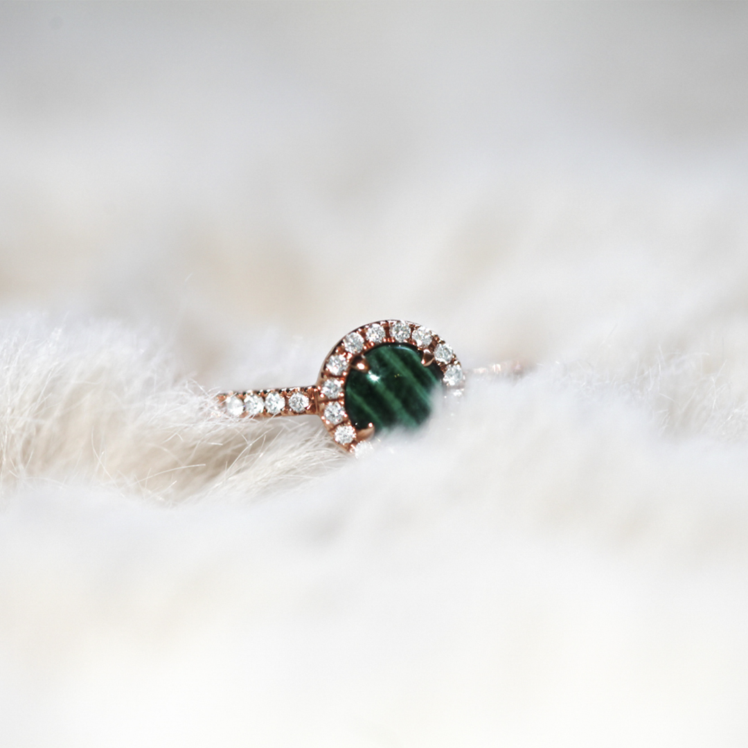 bague Redline jonc reine Malachite diamants 