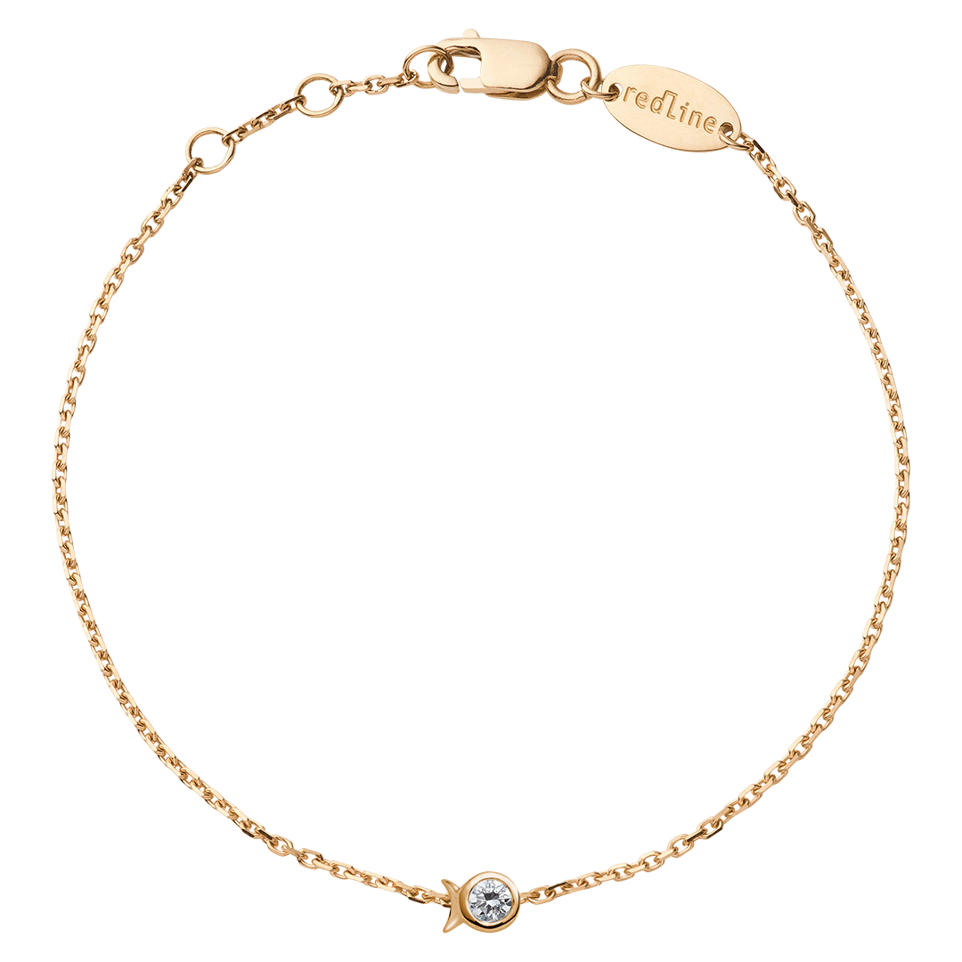 Redline Paris, collier chaîne or rose diamant et serti en poisson accompagné d'un bracelet femme chaîne or jaune diamant luxe français