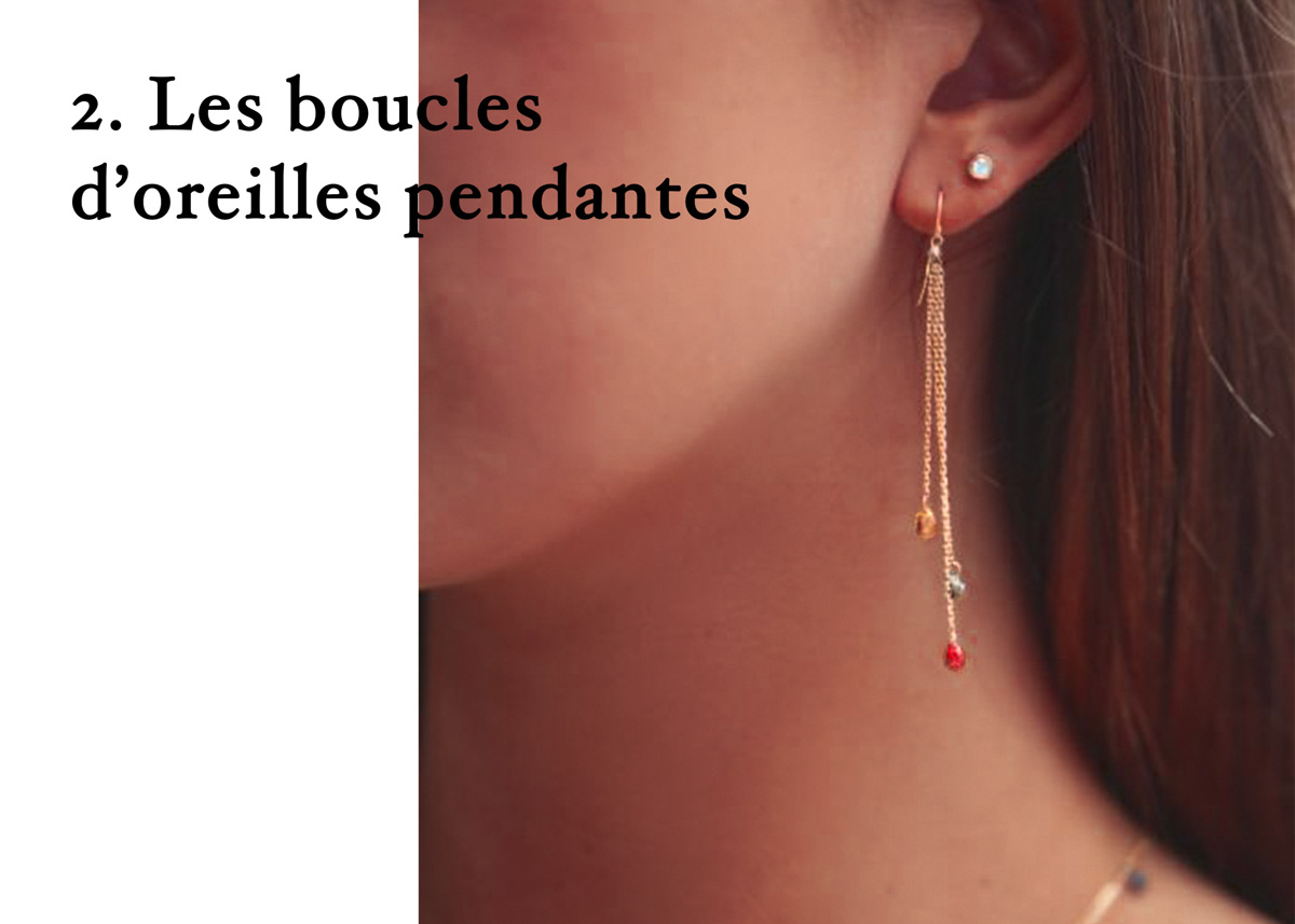 Bijoux tendances 2021: les boucles d'oreilles pendantes en or ou en diamants avec ou sans pierres précieuses Redline Paris