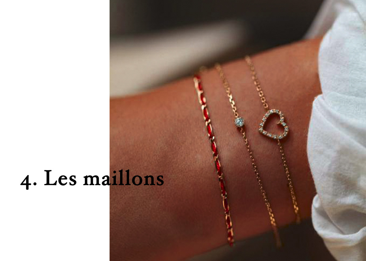 Bijoux tendances français en grosses mailles en or jaune 18k Redline Paris 