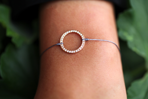 bracelet aurelange redline Paris fil et cercle or pavé de diamant