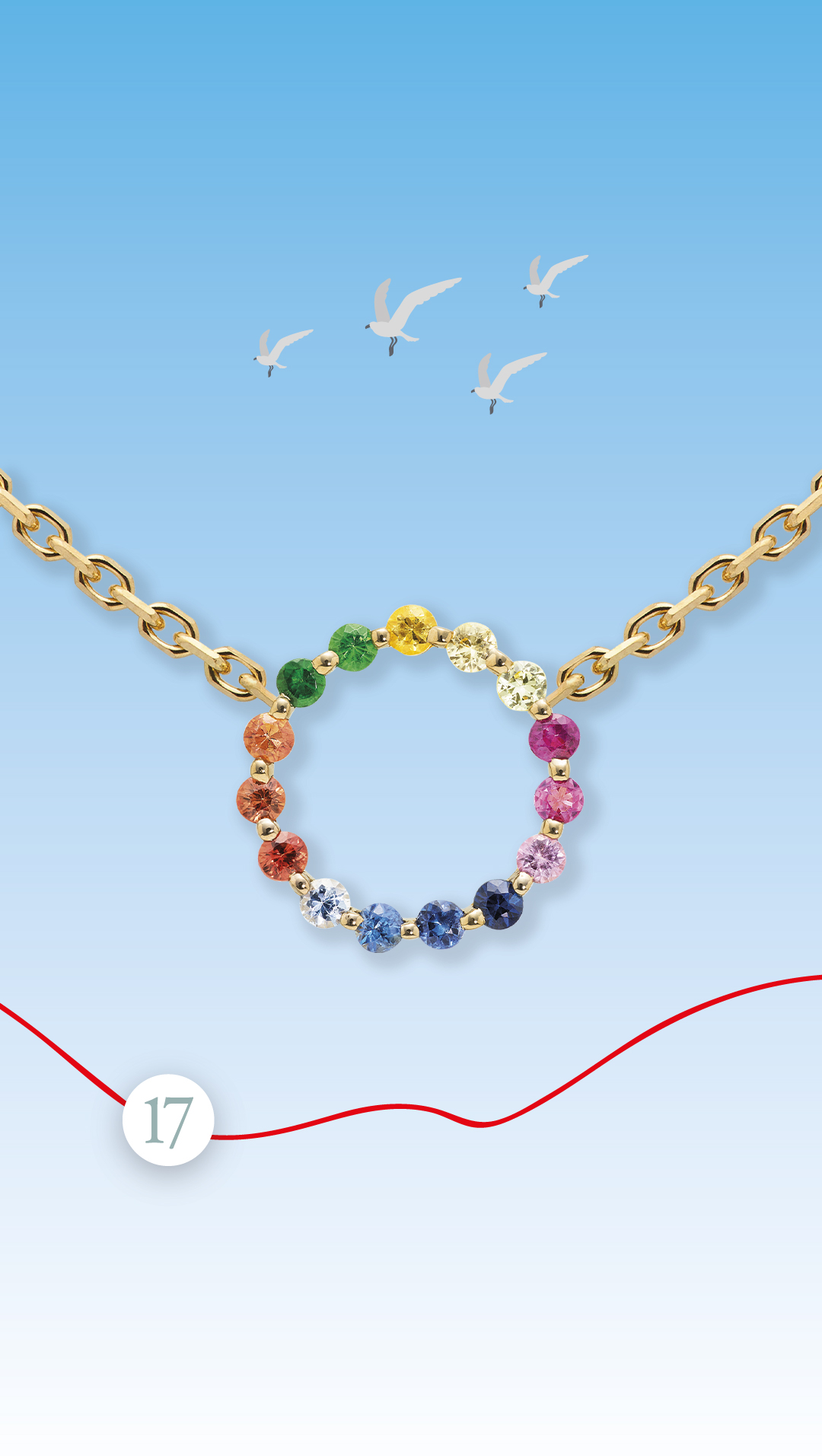  Collier Aurelange Rainbow Saphirs Chaine Or Jaune