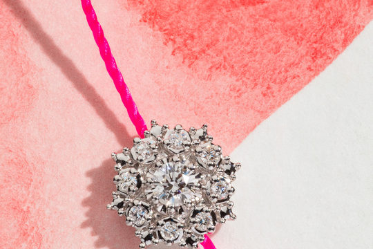 Bracelet diamant fil rose